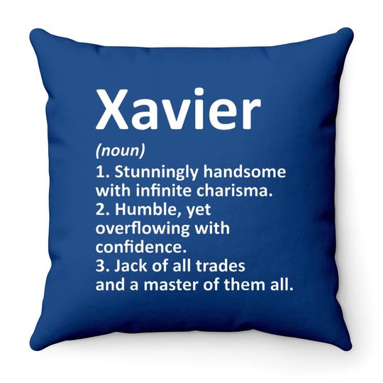 Xavier Definition Personalized Name Birthday Gift Idea Throw Pillow