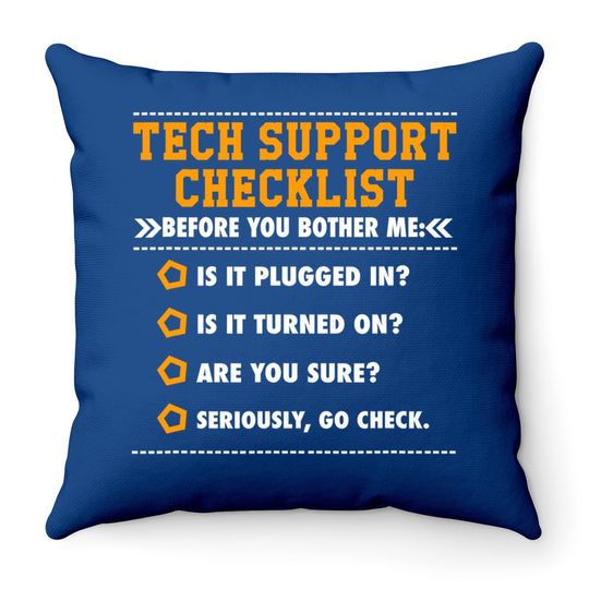 Tech Support Checklist Throw Pillow