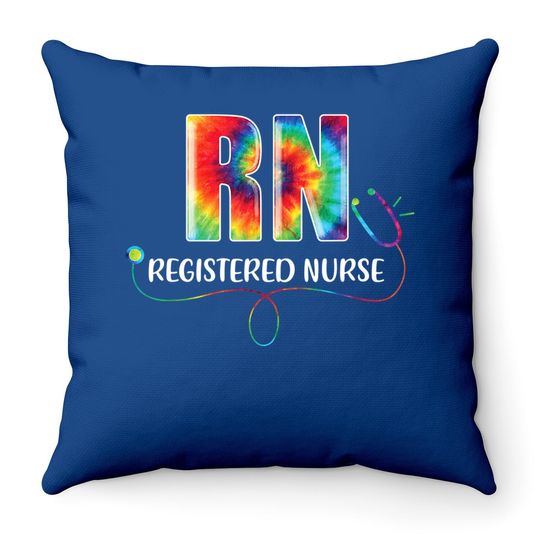 Rn Nurse Tie Dye Registered Nurse Life 2021 Throw Pillow