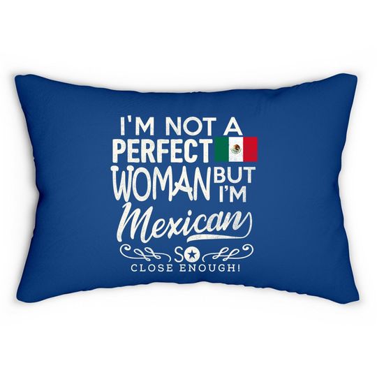 Mexico Flag Woman Lumbar Pillow Mexican Pride Souvenir Funny Lumbar Pillow