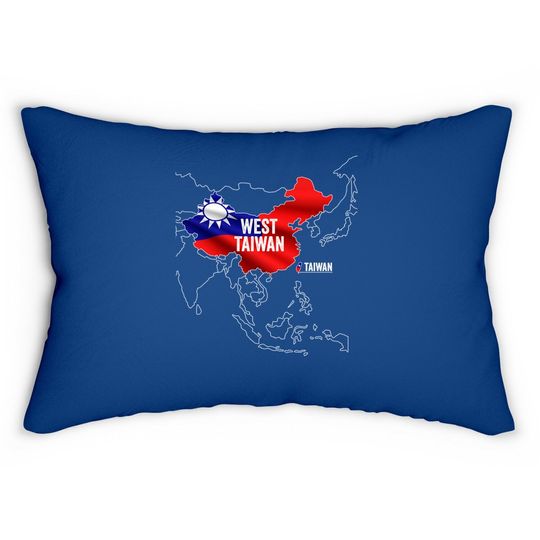 West Taiwan China Map Lumbar Pillow