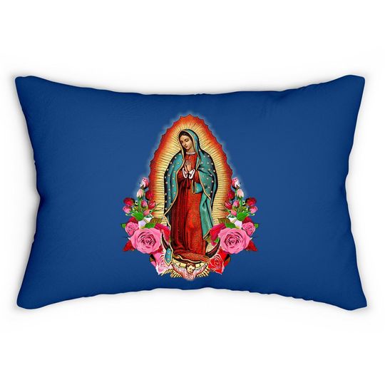 Our Lady Of Guadalupe Saint Virgin Mary Lumbar Pillow