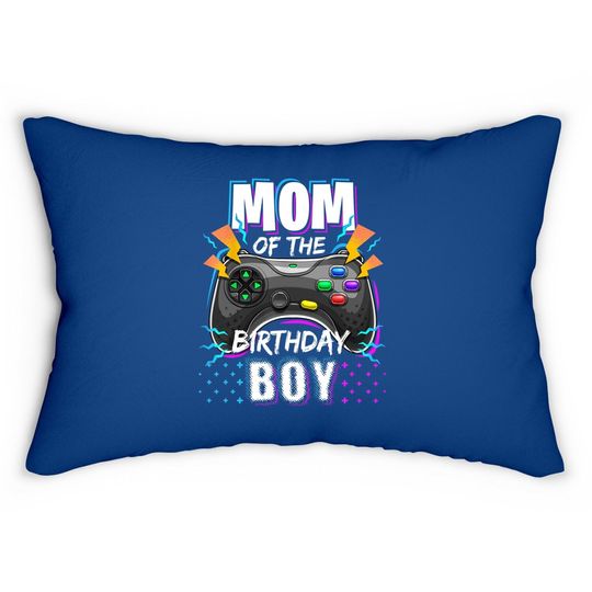 Mom Of The Birthday Boy Matching Video Gamer Lumbar Pillow