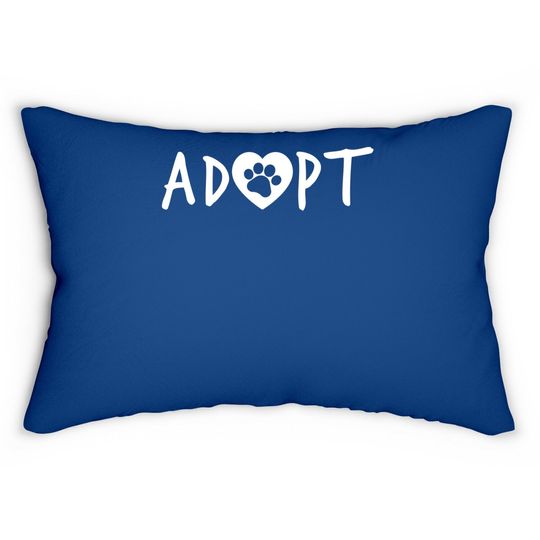 Adopt Pawprint Dog Cat Pet Shelter Rescue Lumbar Pillow