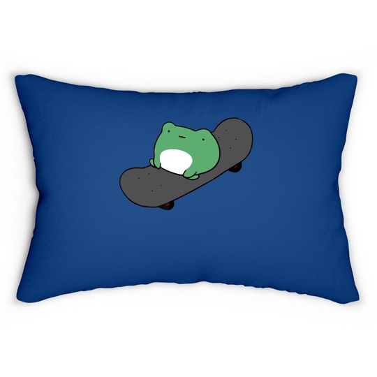 Funny Skateboarding Frog Lumbar Pillow