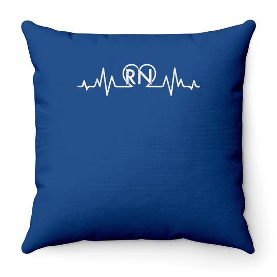 Cool Heartbeat Registered Nurse Rn Throw Pillow