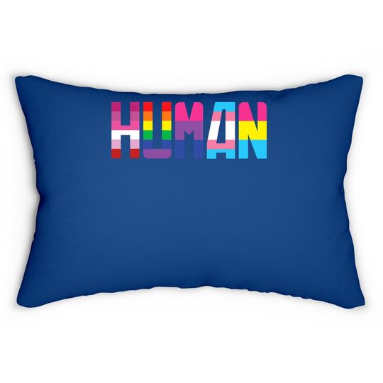 Human Lgbt Flag Gay Pride Month Rainbow Lumbar Pillow