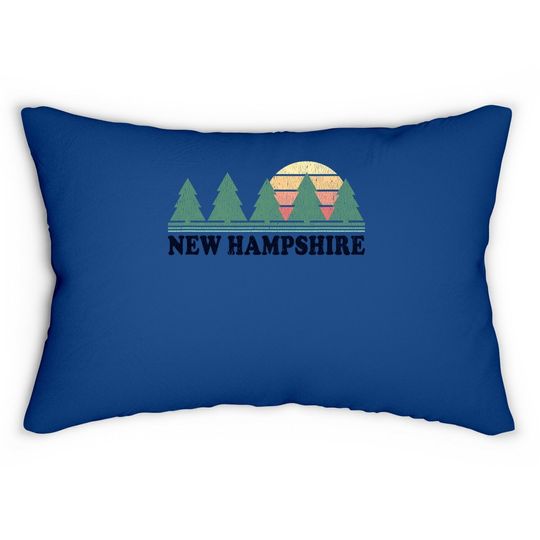 New Hampshire Nh Vintage Retro 70s Graphic Lumbar Pillow