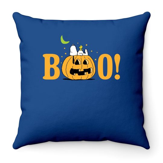 Peanuts Halloween Boo Pumpkin Throw Pillow