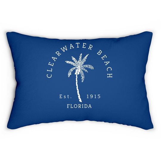 Retro Cool Clearwater Beach Florida Lumbar Pillow