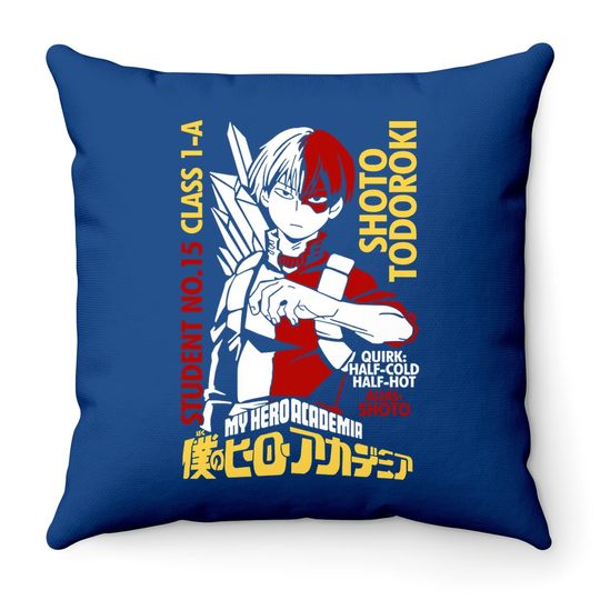 Shoto Todoroki Throw Pillow Crew Neck Anime Throw Pillow Graphic Throw Pillow Tops