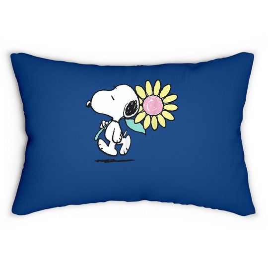 Peanuts Snoopy Pink Daisy Flower Lumbar Pillow