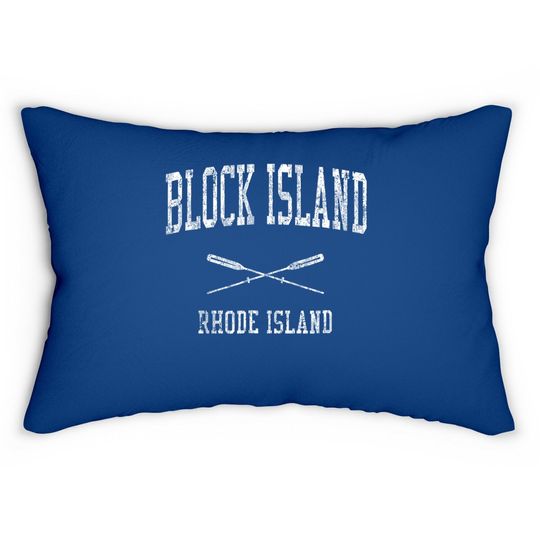 Block Island Rhode Island Ri Vintage Nautical Lumbar Pillow