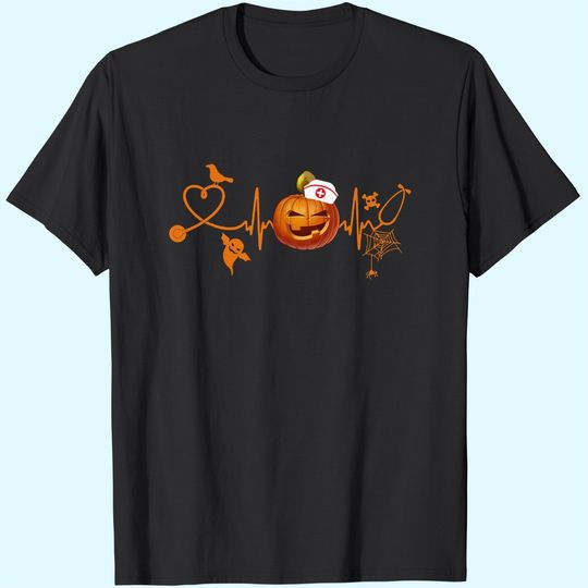 Halloween Lover - Nurse Heartbeat With P T-Shirt