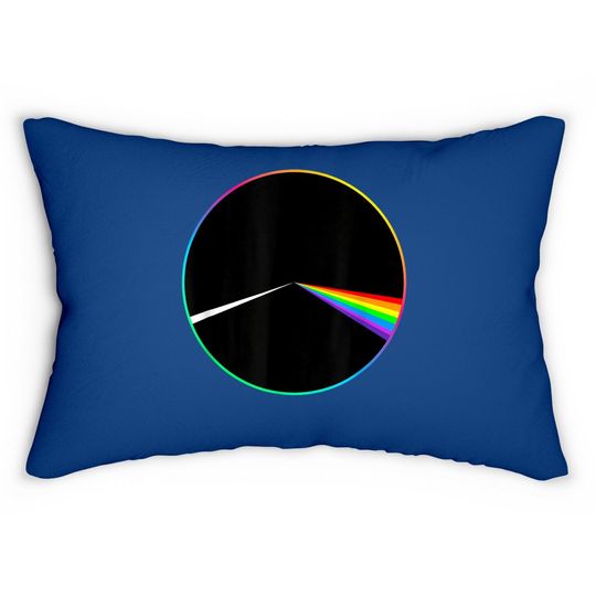 70's Music Retro Lyrics - Pink Dark Side Moon Floyd Prism Lumbar Pillow