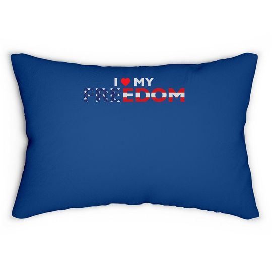 Patriotic I Love My Freedom Lumbar Pillow