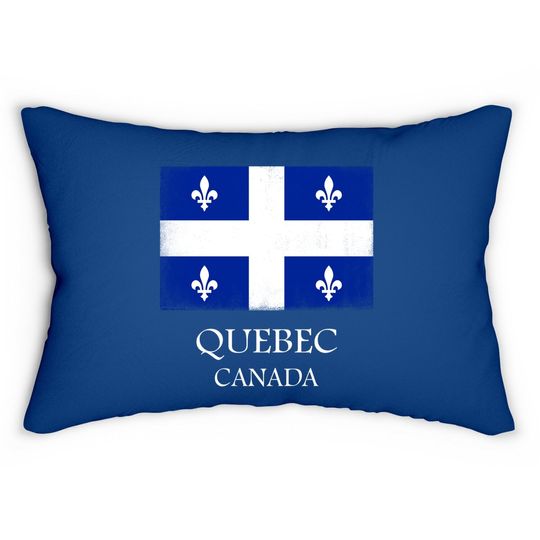 Quebec Canada Flag Vintage Canadian Flag Lumbar Pillow