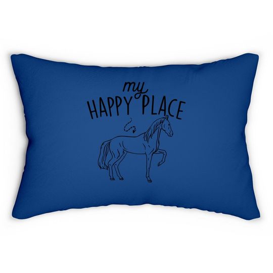 My Happy Place - Horse Lover Equestrian Horseback Rider Lumbar Pillow