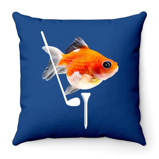Funny Pearlscale Goldfish Throw Pillow
