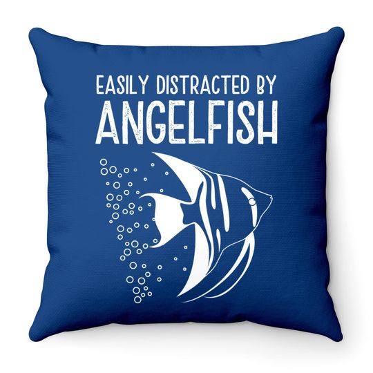 Vintage Angelfish Quotes For Fish Keepers Throw Pillow