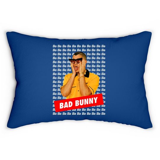 Acid Lemon Bad Bunny Merch Bad Bunny Lumbar Pillow Black