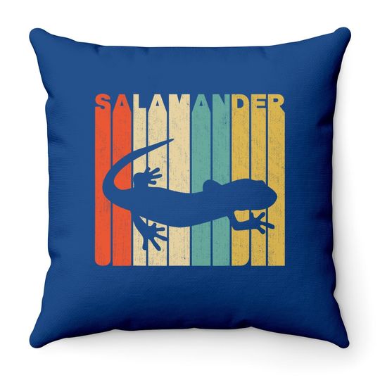 Vintage Retro Style Salamander Silhouette Throw Pillow