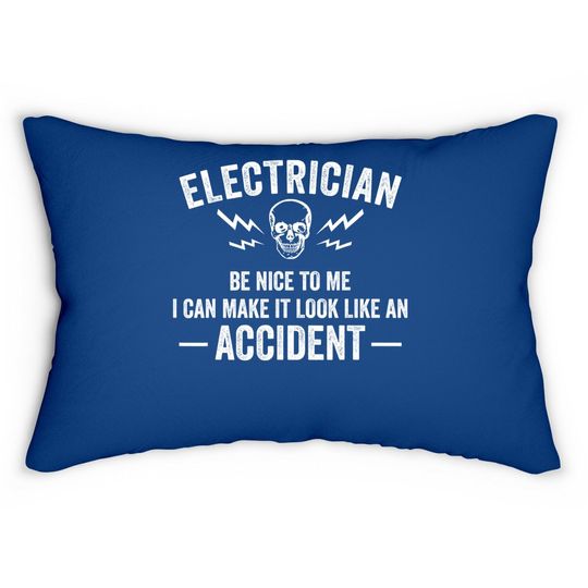 Funny Electrician Gift Cool Electrical Lineman Gag Quote Lumbar Pillow