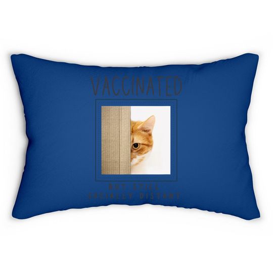 Cat Lover Mom Cat Dad Gift Vaccinated Vaccine Distant Lumbar Pillow