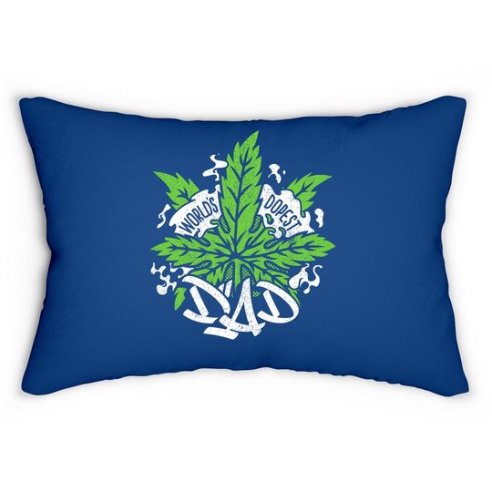 World's Dopest Dad Cannabis Leaf Weed Father Lumbar Pillow