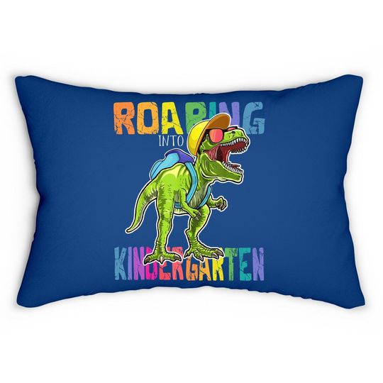 Roaring Kindergarten Dinosaur T Rex Back To School Boys Lumbar Pillow