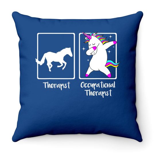 Dabbing Unicorn Occupational Therapist Throw Pillow