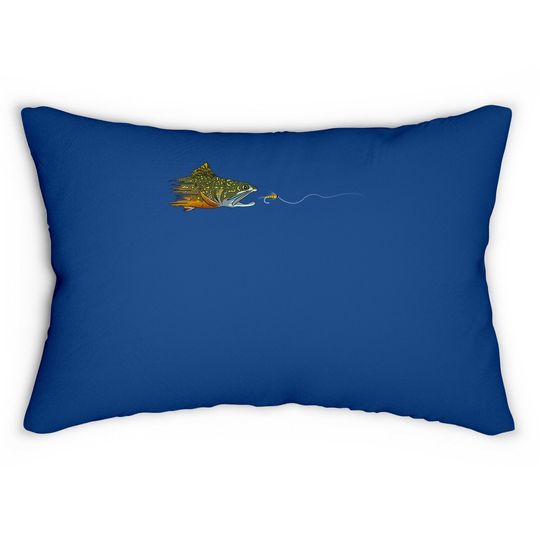 Fly Fishing Brook Trout Dry Fly Tying Fisherman Lumbar Pillow