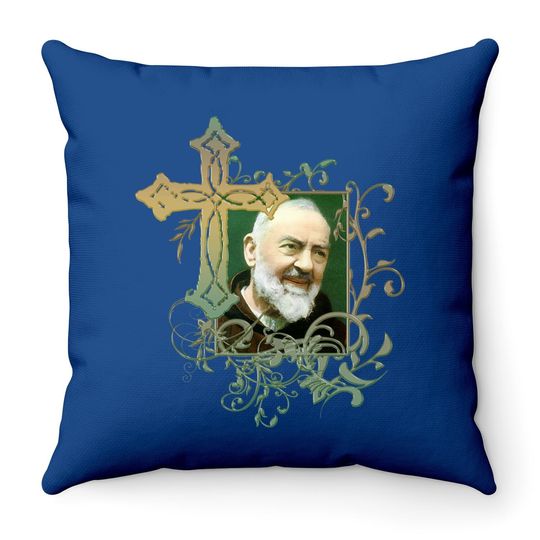 St Padre Pio Prayer Cross Catholics Holy Saints Throw Pillow