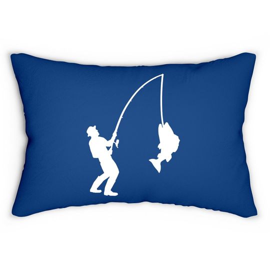 Fisherman Fishing Lumbar Pillow