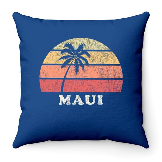 Maui Hi Vintage 70s Retro Throwback Throw Pillow
