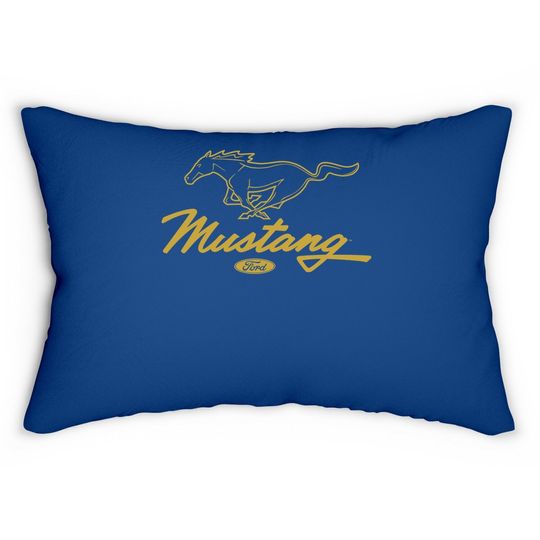 Ford Mustang Pony Script Logo Premium Lumbar Pillow