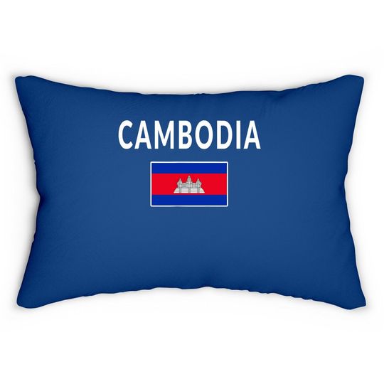 Cambodia Flag Lumbar Pillow
