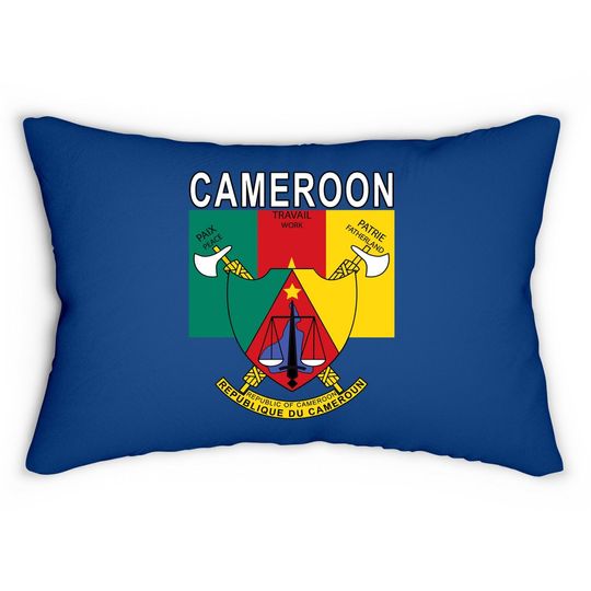 Cameroon Flag And Emblem Design Lumbar Pillow