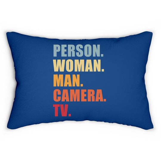 Person Woman Man Camera Tv Lumbar Pillow