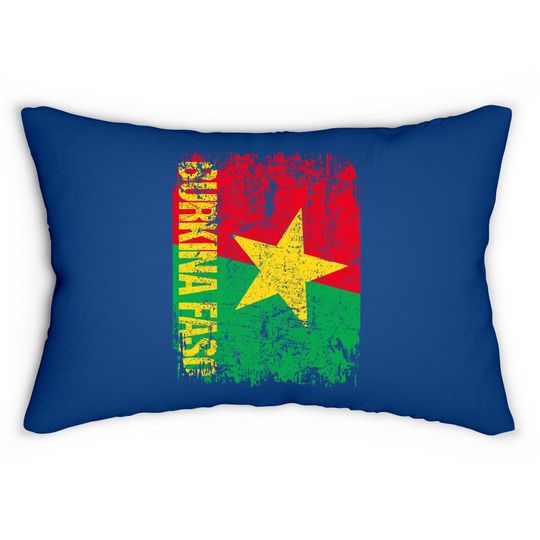 Burkina Faso Flag Vintage Lumbar Pillow
