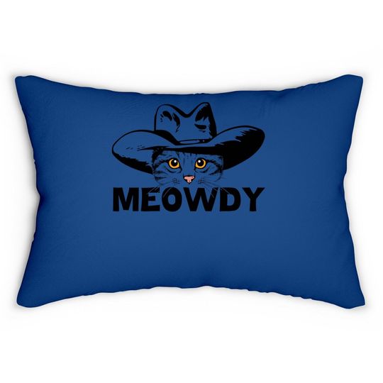 Meowdy -mashup Between Meow And Howdy - Cat Meme Lumbar Pillow
