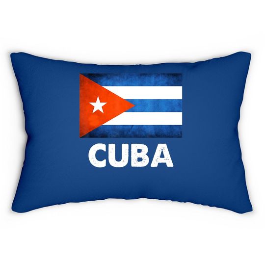 Cuba Cuban Flag Lumbar Pillow