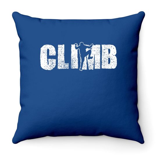 Climbing Vintage Climb Gift Bouldering Throw Pillow