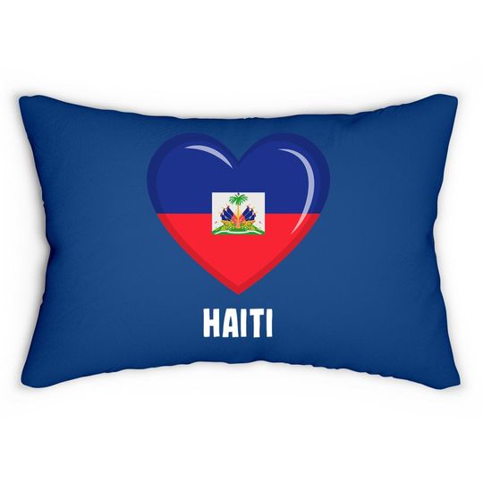 Haiti Flag Lumbar Pillow