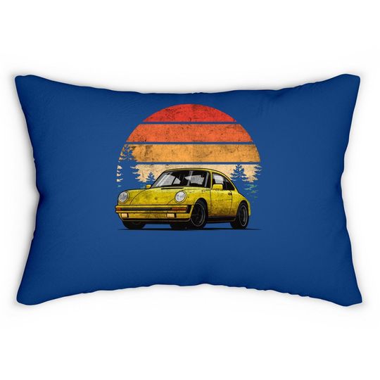 Retro Sun W Tuning & Gaming Oldtimer Car Enthusiast Sunset Lumbar Pillow
