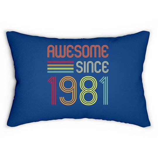 Awesome Since 1981 40th Birthday Retro Lumbar Pillow