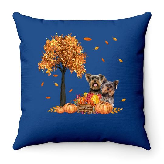 Autumn Leaf Fall Dog Lover Throw Pillow