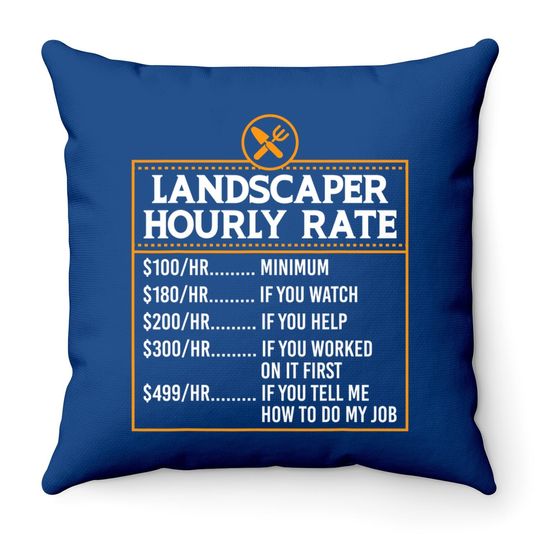 Landscaping Hourly Rate For Landscaper Mower Throw Pillow