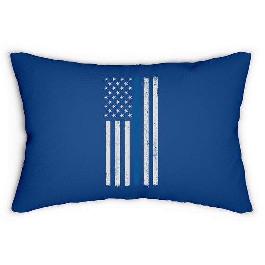American Flag Thin Blue Line Police Support Lives Matter Us Lumbar Pillow