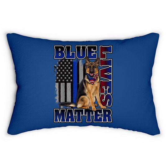 Police Officer K9 Dog Lumbar Pillow Blue Lives Matter Blue Line Flag Lumbar Pillow